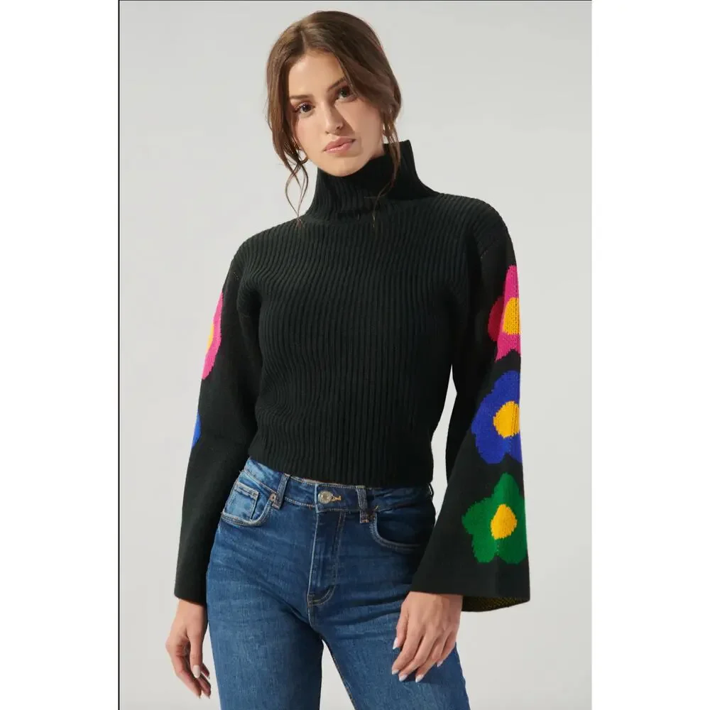 Sugarlips Honey Go Go Wide Sleeve Turtleneck Sweater Size L - Picture 2 of 6